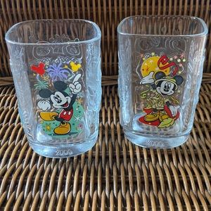 Walt Disney Mickey Mouse Glass Cups 2000